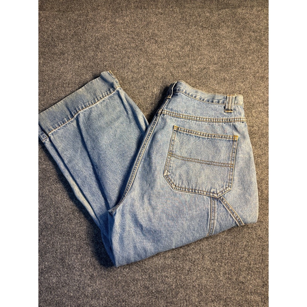 Bill Blass Straight Capri Womens 12 Blue Denim Stretch‎ Comfort Boho Streetwear